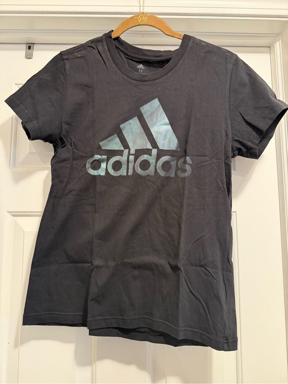 adidas Women’s Black Logo T-Shirt (Size: M)